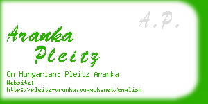 aranka pleitz business card